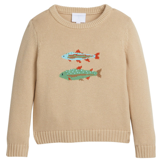 Little English Intarsia Sweater- Fish