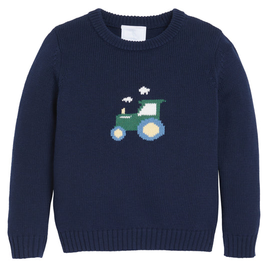 Little English Intarsia Sweater- Tractor