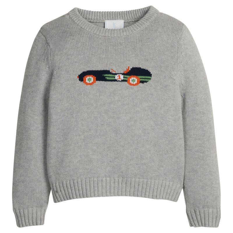 Little English Intarsia Sweater- Vintage Race Car