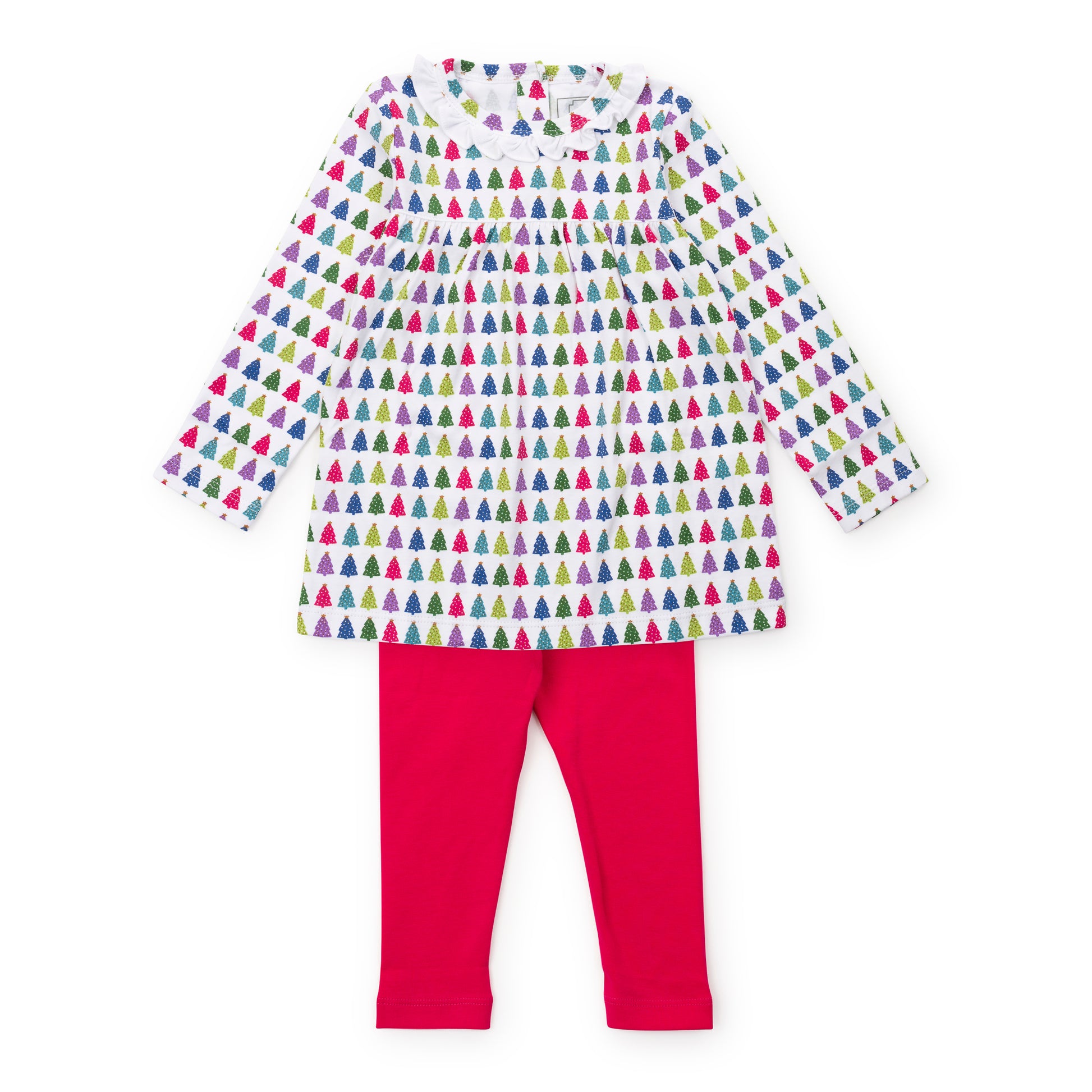 Lila and Hayes Ivy Set Girls' Legging Set - Christmas Tree Bright