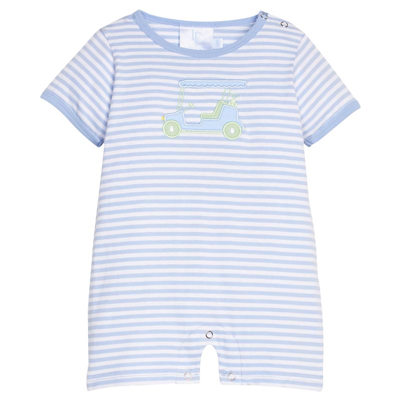 Little English Applique Romper- Golf Cart