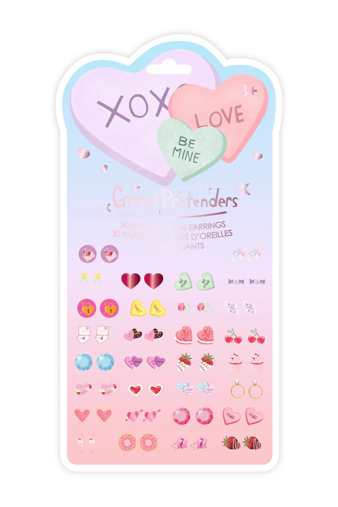 Great Pretenders Candy Heart Love Sticker Earrings