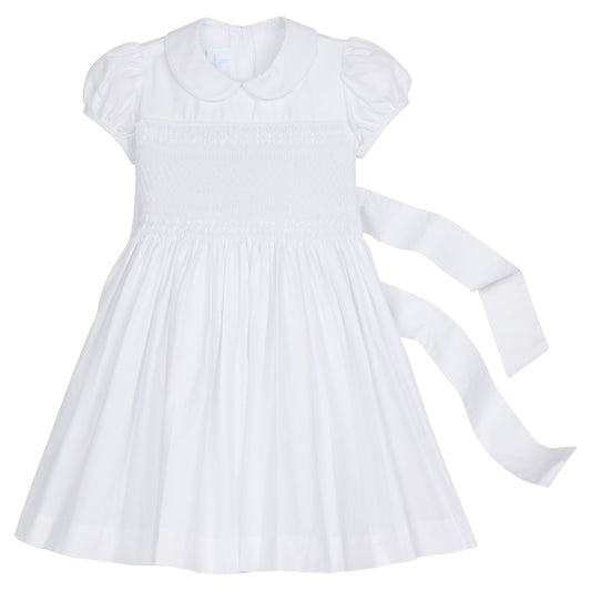 Little English Smocked Emery Dress - White