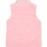 Plush Fleece Zip Up Vest- Pink