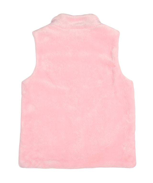 Plush Fleece Zip Up Vest- Pink