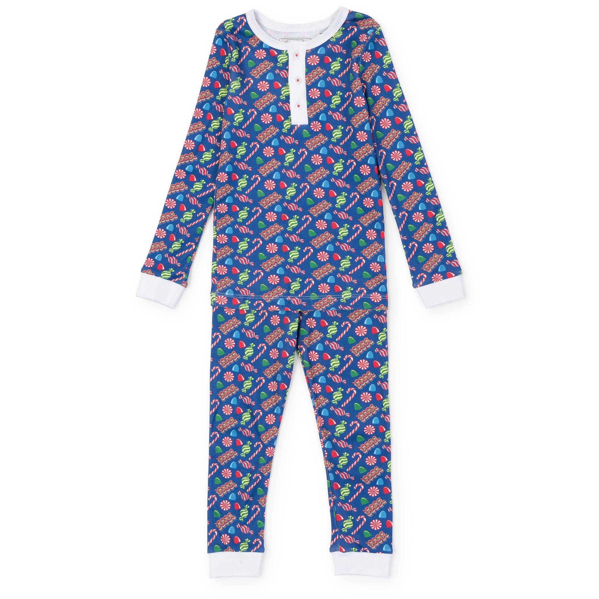 Lila and Hayes Jack Boys' Pajama Pant Set - Christmas Candy Blue