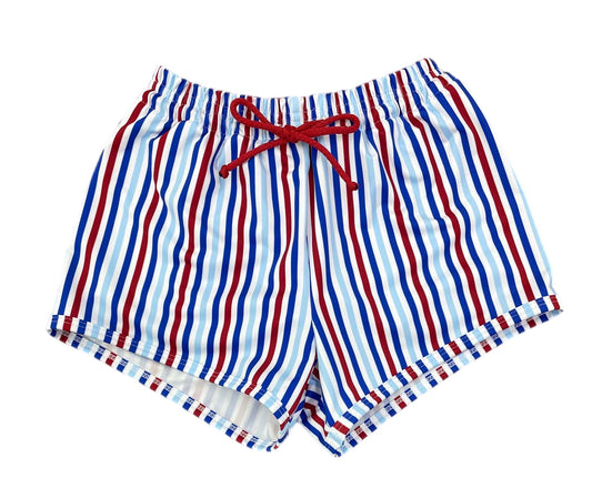 James and Lottie Patriotic Stripe James Swim Trunks