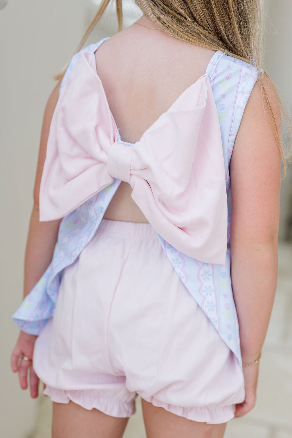 James and Lottie Blue Floral Scallop Lottie Bloomer Set 