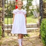 Little English Smocked Louisa Dress- Red Bow