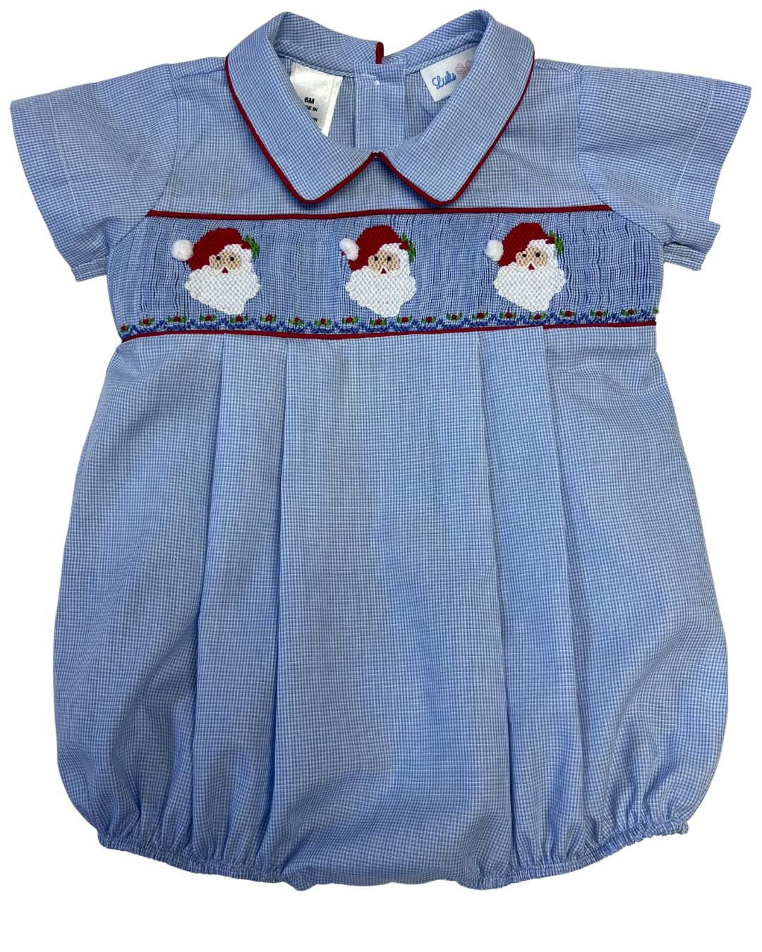 Lulu Bebe Blake Santa Claus Smocked Bubble