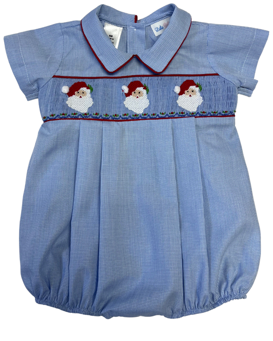 Lulu Bebe Blake Santa Claus Smocked Bubble