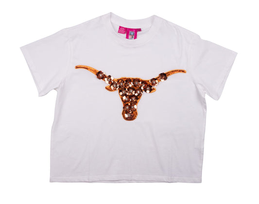 Texas Sequin Flower Tee- Women's
