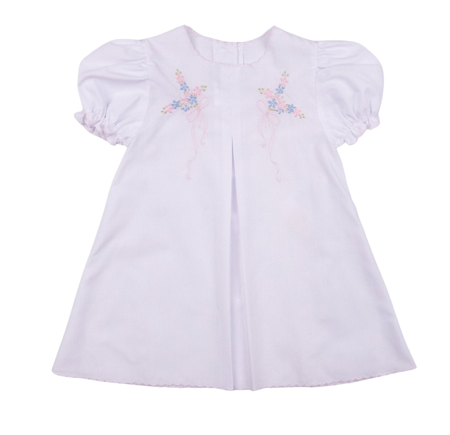 White Baby Dress With Pink Bows
