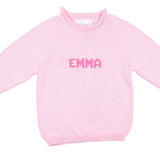 MJK Knits Name Sweater - Light Pink and Bright Pink