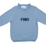 Name Sweater - Light Blue and Navy