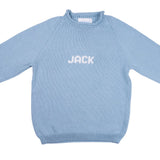Name Sweater - Light Blue and White