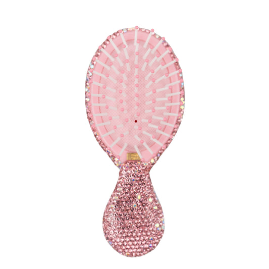 Small Fully Crystallized Pink Hair Brush