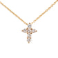 Tiny Cross Diamond Necklace- Yellow Gold