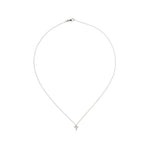 Tiny Cross Diamond Necklace- White Gold