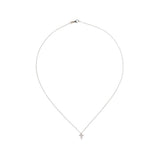 Tiny Cross Diamond Necklace- White Gold