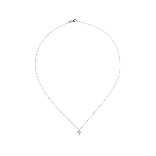 Tiny Cross Diamond Necklace- White Gold