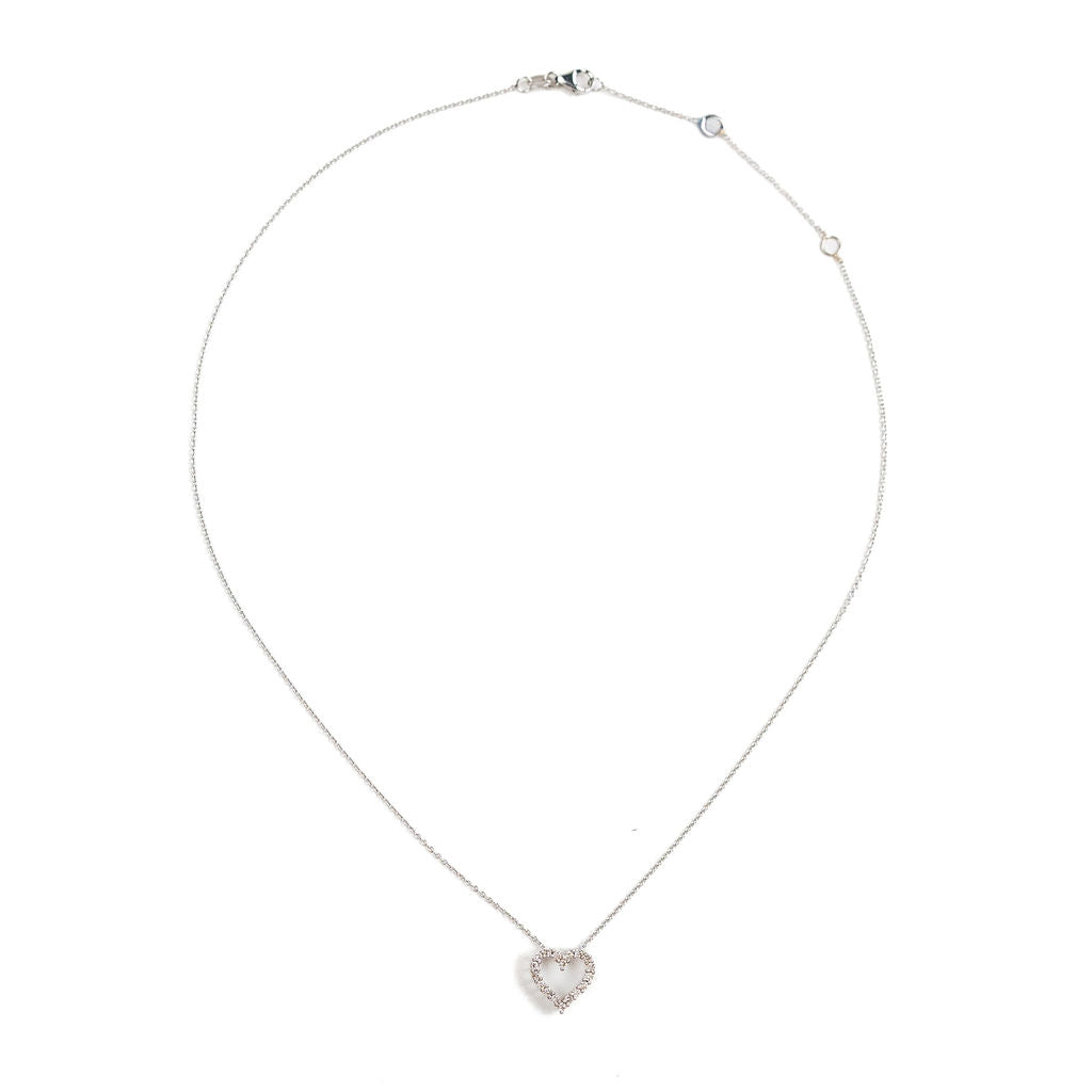 Heart Diamond Necklace- White Gold