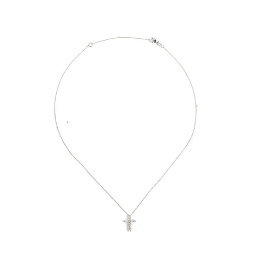 Diamond Cross Necklace- White Gold