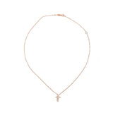 Diamond Cross Necklace- Rose Gold
