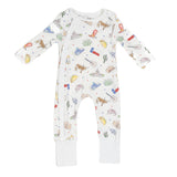 Texas Print Zipper Footie