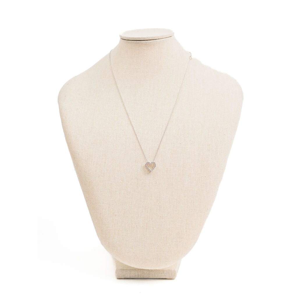 Heart Diamond Necklace- White Gold