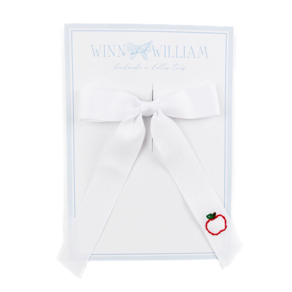 Winn and William Hand Stitched Apple Hair Bow