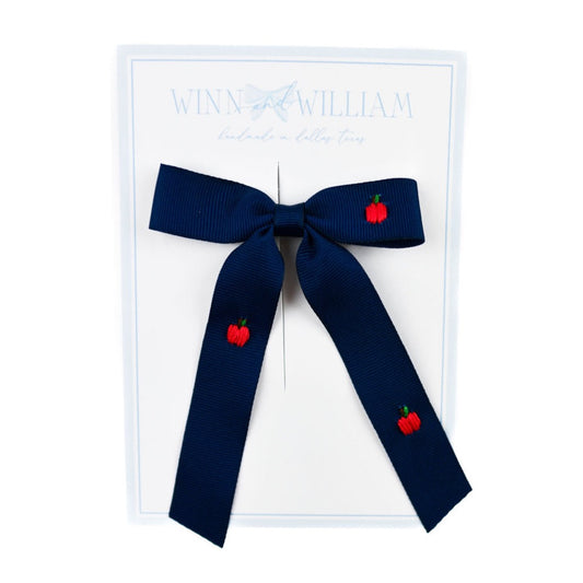 Winn and William Small Apple Orchard Bow - Navy 