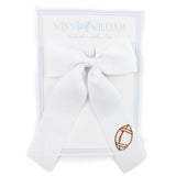Winn and William Medium Football Bow - White 