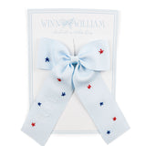 Medium Stars All Over Bow - Pale Blue