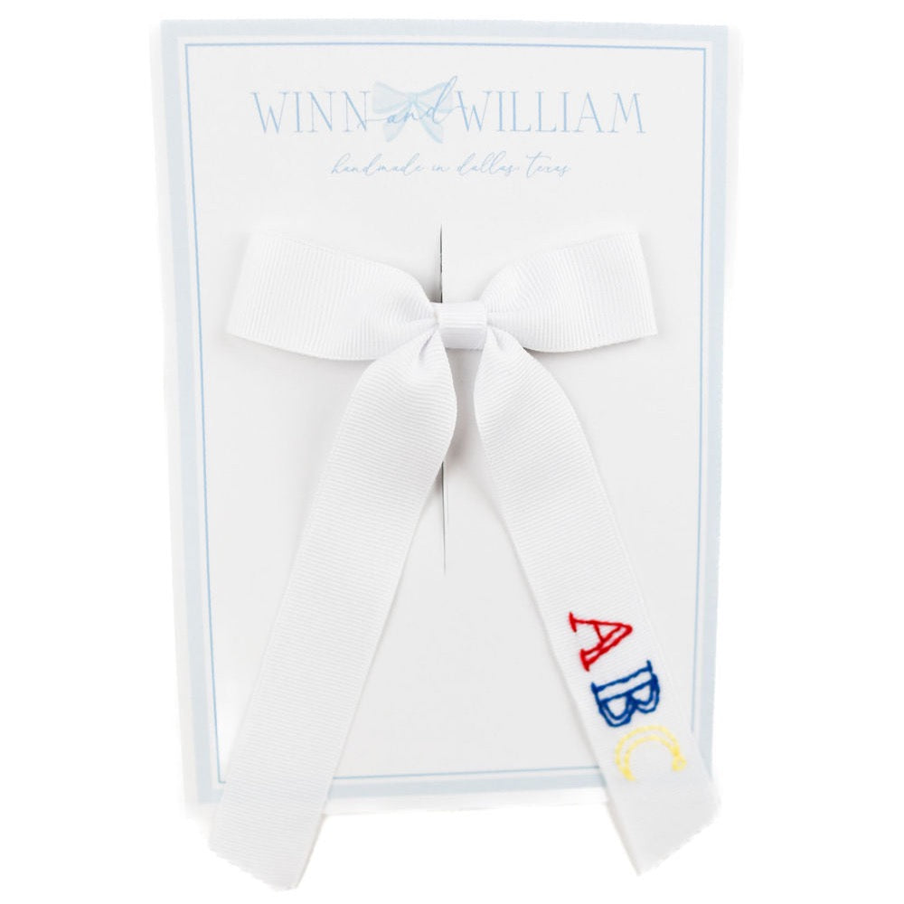 Winn and William Small ABC Bow - White