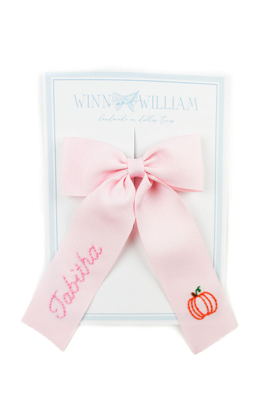 Winn and William Pumpkin and Name Bow