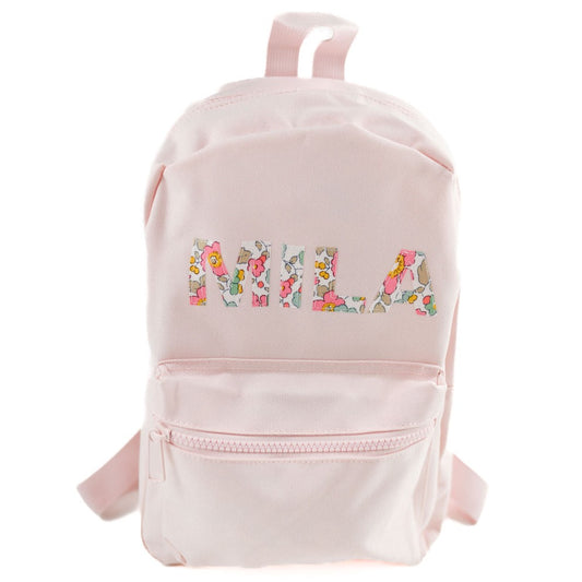 My Little Shop UK Betsy Light Pink Liberty of London Name Small Backpack - Pink