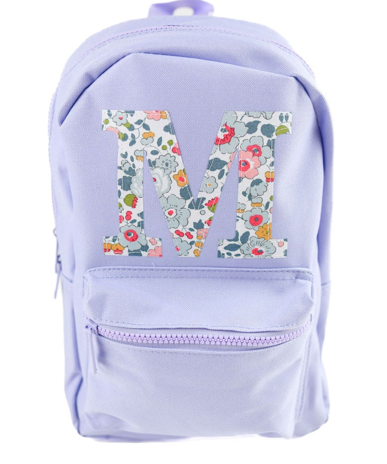 My Little Shop UK Betsy Gray Liberty of London Initial Small Backpack - Purple