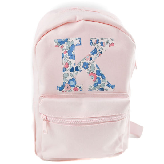 My Little Shop UK Betsy Blue Liberty of London Initial Small Backpack - Pink