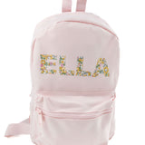 My Little Shop UK Betsy Ann Yellow Liberty of London Name Small Backpack - Pink