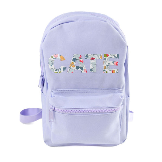 My Little Shop UK Betsy Gray Liberty of London Name Small Backpack - Purple