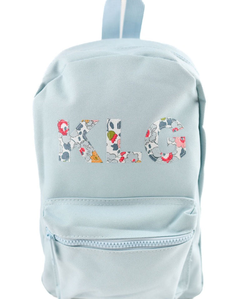 Betsy Gray Liberty of London Name Small Backpack - Light Blue