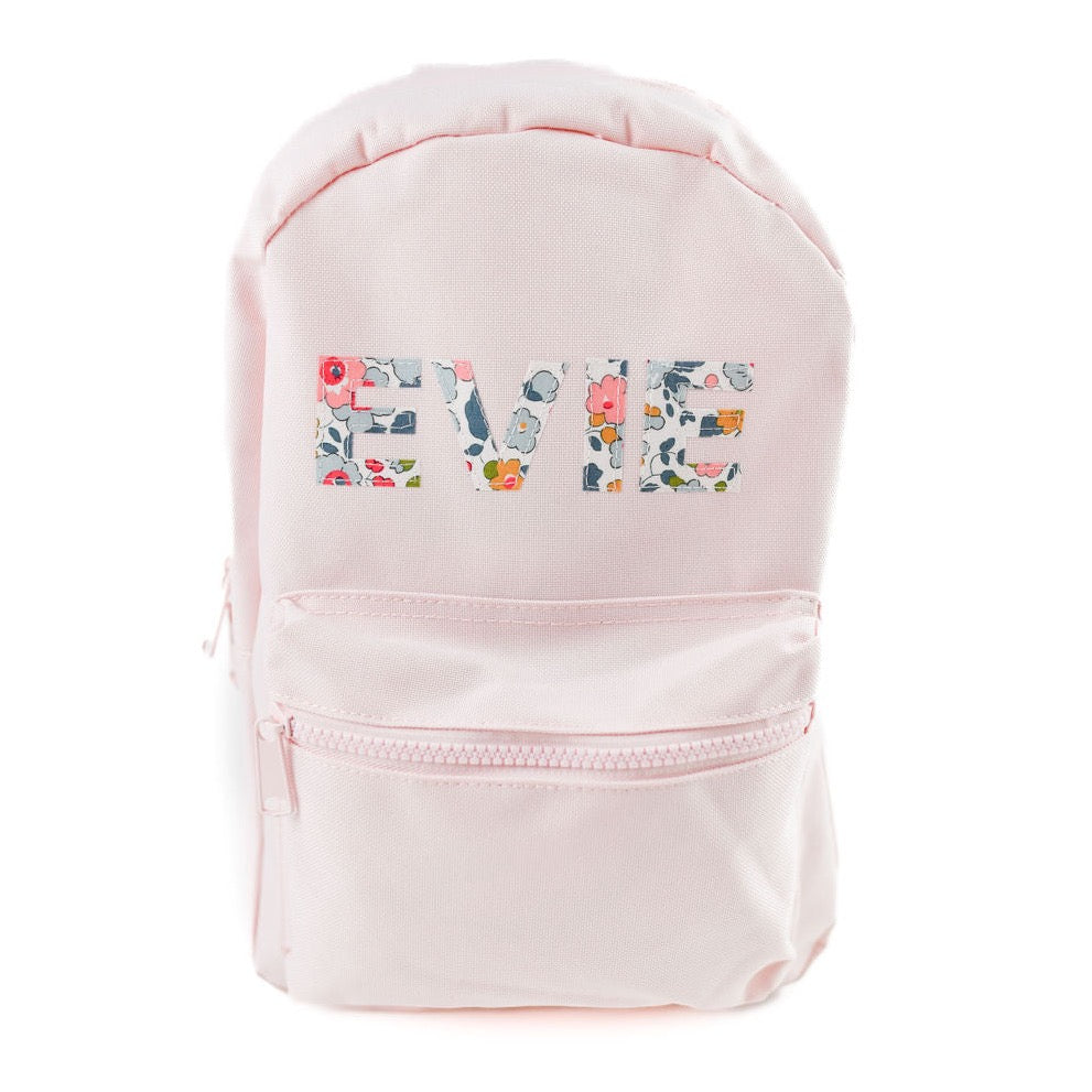 My Little Shop UK Betsy Betsy Gray Liberty of London Name Small Backpack - Pink