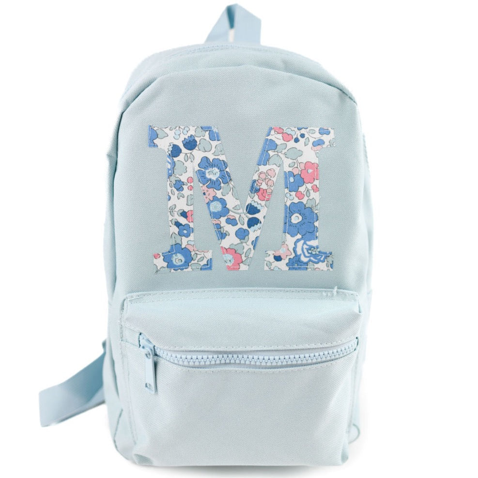 My Little Shop UK Betsy Blue Liberty of London Initial Small Backpack - Light Blue