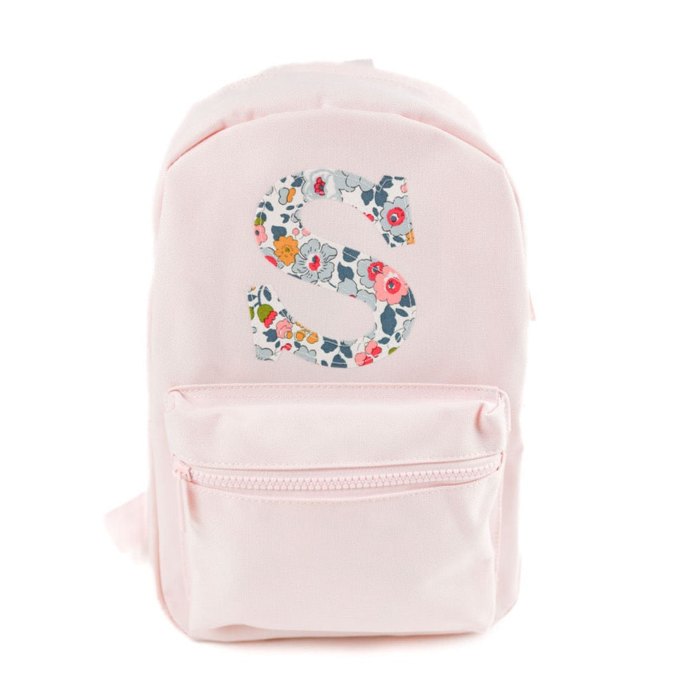 My Little Shop UK Betsy Gray Liberty of London Initial Small Backpack - Pink