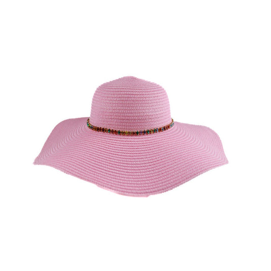Bari Lynn Pink Jeweled Sun Hat 