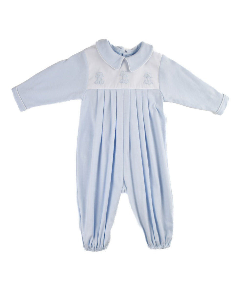 Auraluz Knit Longall- Blue with Embroidered Puppies 