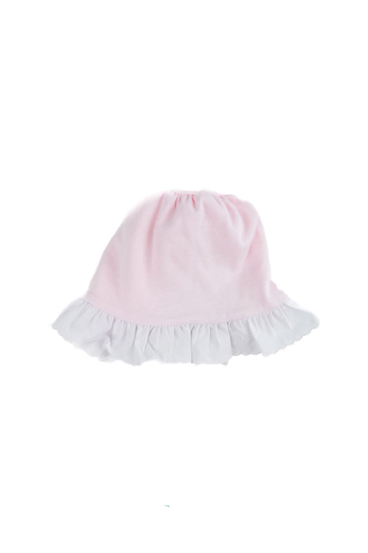 Auraluz Knit Hat- Pink with White Ruffle