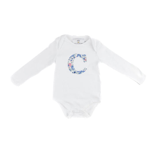 Liberty of London Personalized Long Sleeve Onesie - Betsy Blue