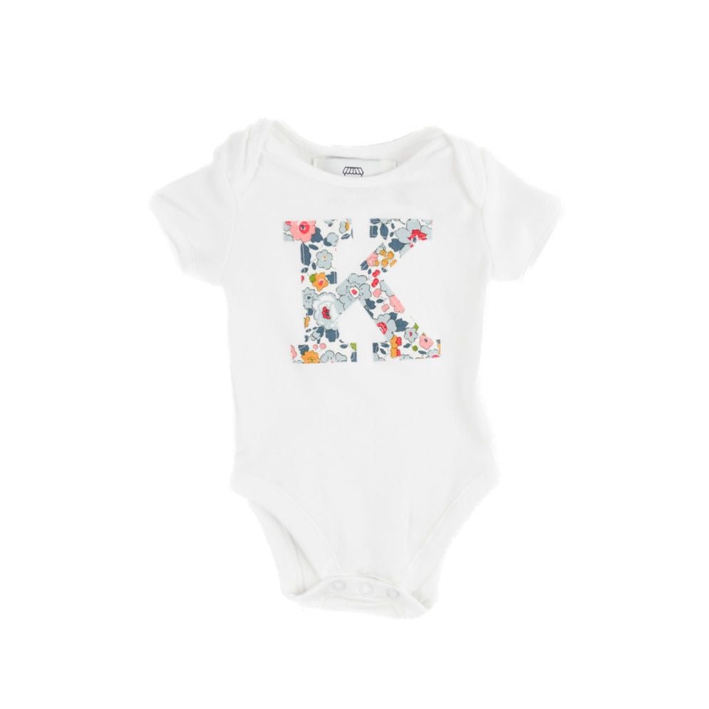 Liberty of London Personalized Short Sleeve Onesie - Betsy Grey My Little Shop UK